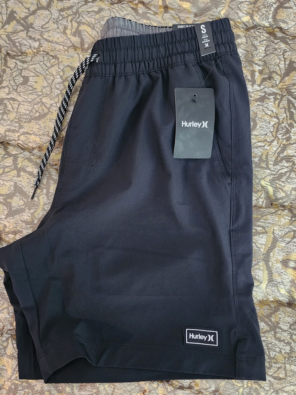 Hurley Men Black Elastic Waist Hybrid Gyn & Swim Shorts Training - Picture 8 of 8